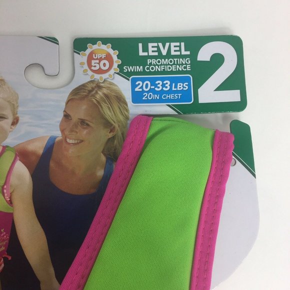 Swim School Swim Training Vest Level 2 UPF 50 20-33 LBS 20" Chest Flamingo New - Picture 4 of 12